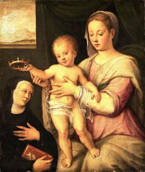 Barbara Longhi. La Vierge et l'Enfant Jésus couronnant une religieuse (v. 1590-95)