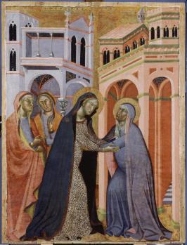 Bartolo di Fredi. Retable de la Trinité, Visitation (1397)