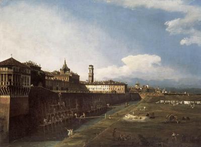 Bernardo Bellotto. Vue de Turin près du Palais Royal (1745)