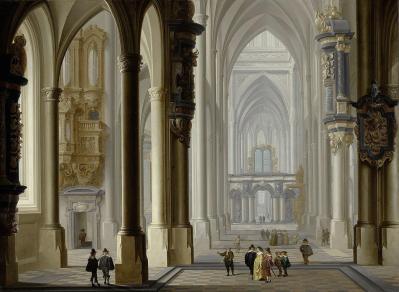 Dirk van Delen. Intérieur d'une église gothique (1641)