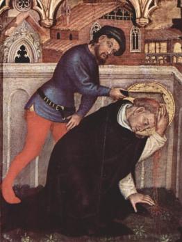 Gentile da Fabriano. Polyptyque de Valle Romita, détail. Le martyr de saint Pierre.