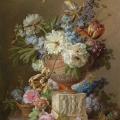 Gérard van Spaendonck. Nature morte florale avec vase en albâtre (1783)