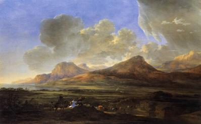 Jan Asselijn. Paysage de montagne avec des bergers (1648-50)