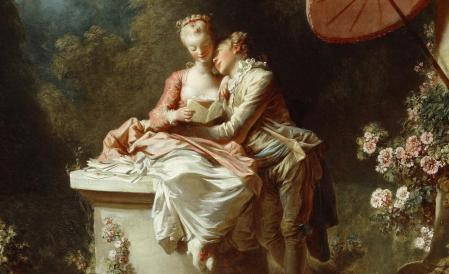 Jean-Honoré Fragonard. La Lettre d'Amour, détail (1771-72)