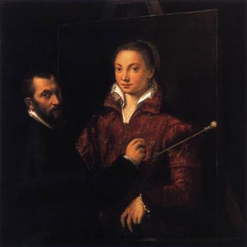 S. Anguissola. Bernardino Campi peignant Sofonisba Anguissola (v. 1559)